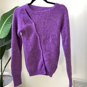 Jacquemus purple La Maille Pau cardigan